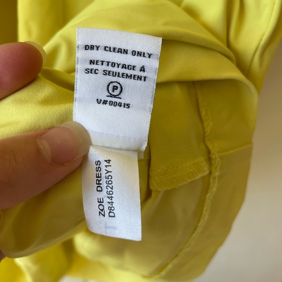 Authenticated DIANE VON FURSTENBERG Yellow Mini Dress Size 4 - Picture 6 of 7